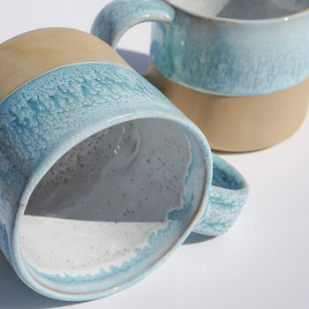 Handmade Large Ceramic Oasis Double Glazed Blue Mug, 4 of 10