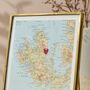 Personalised Family Vintage Map Stitch Heart Picture, thumbnail 3 of 6