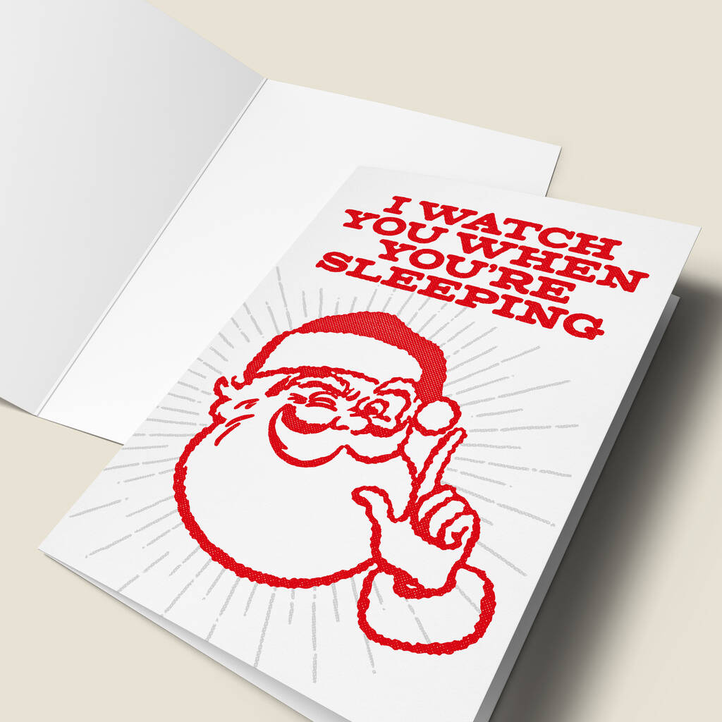 'Creepy Santa' Funny Christmas Card By The Good Mood Society