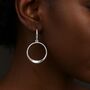 Sterling Silver Open Twisted Circle Drop Earrings – 32mm, thumbnail 2 of 7