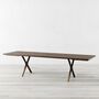 Kew X Brown Solid Wood Dining Table, thumbnail 1 of 6