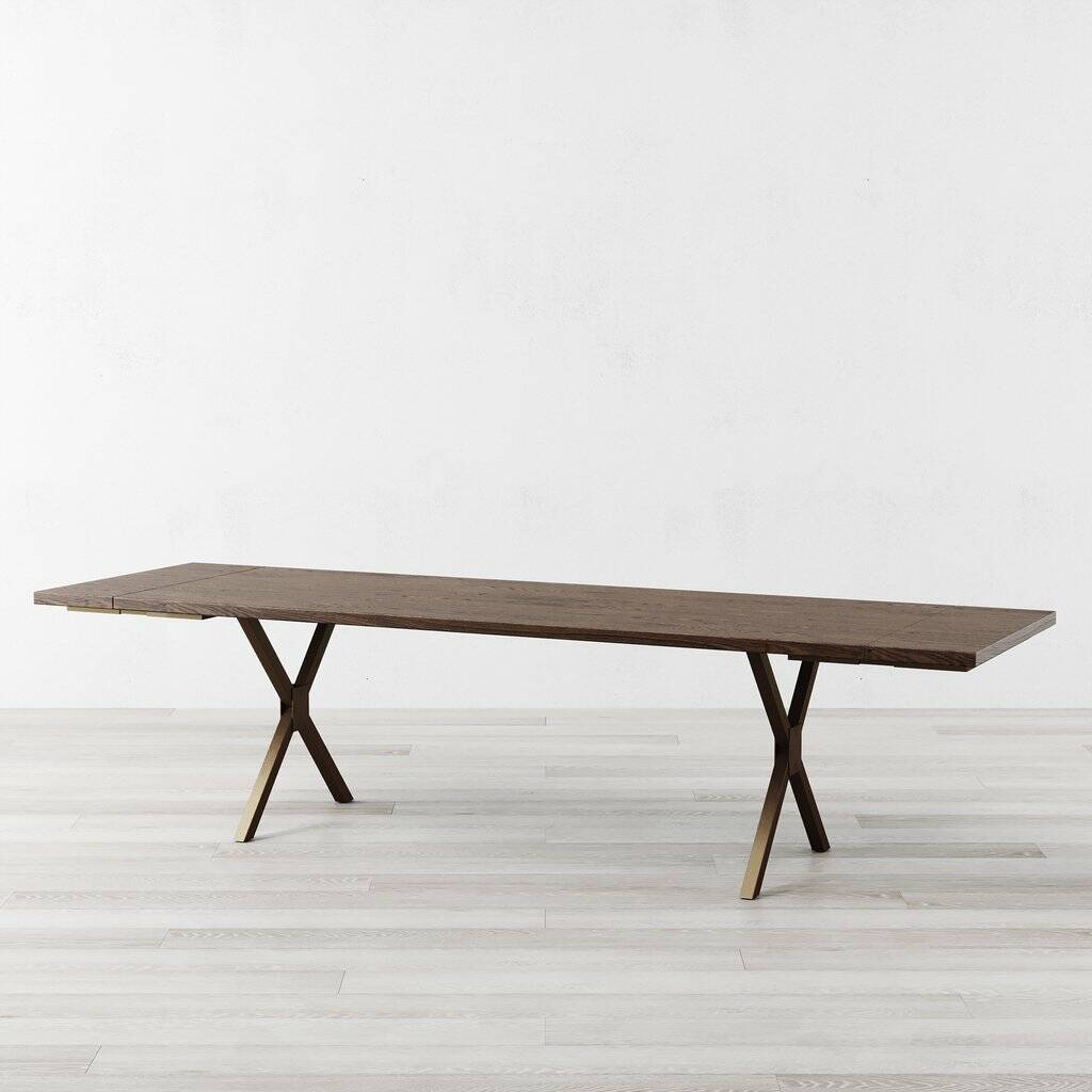 Kew X Brown Solid Wood Dining Table, 1 of 6