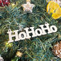 Hanging Ivory Ho Ho Ho Sign Christmas Decoration, thumbnail 5 of 5