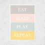 Eat, Sleep, Play, Repeat Nursery Print, thumbnail 3 of 4