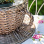 Hand Woven Grey Wash Wicker Tea Cup Planter, thumbnail 5 of 9