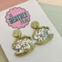 Pearl Clam Glitter Resin Earrings / Pearl And Glitter Resin Jewellery Iridescent Sea Gift / Beach Wedding Jewellery Nautical Sparkle Accessory / Under The Sea Statement, thumbnail 3 of 5