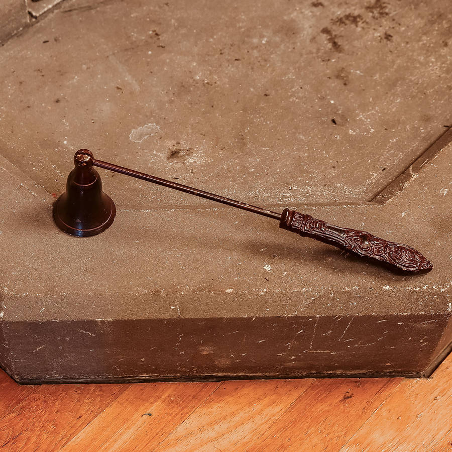 antique bronze iron candle snuffer by dibor