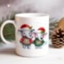 Personalised Elephant Love Couple In Christmas Jumpers Mug, thumbnail 1 of 2