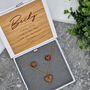 Wooden Scalloped Heart Necklace And Earring Set, thumbnail 1 of 3
