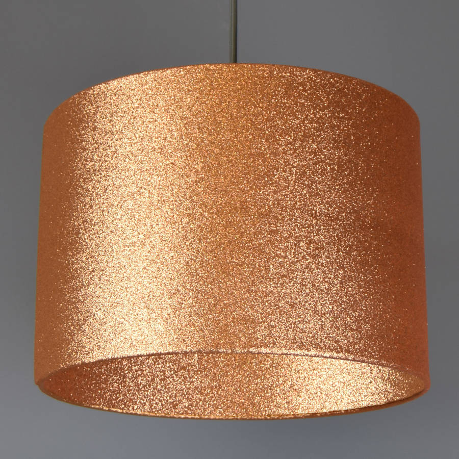 Copper Glitter Lampshade Or Metallic Lining By Quirk Copper Glitter