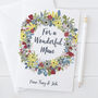 Floral Wreath Personalised Birthday Card For Mum, thumbnail 5 of 5