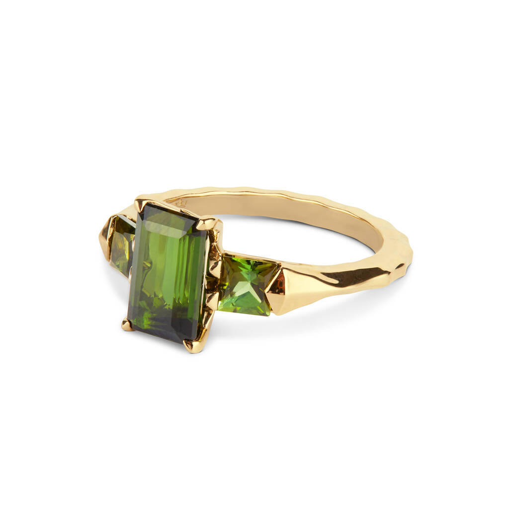 18ct Yellow Gold And Green Tourmaline Ring, 1 of 4