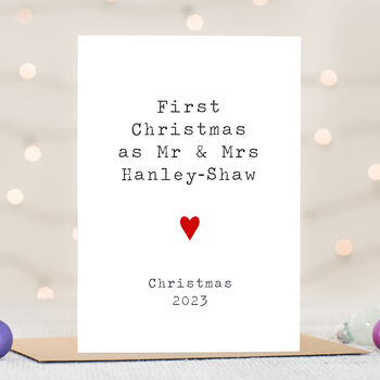 Personalised Mr And Mrs First Christmas Card, 3 of 3