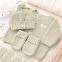 First Birthday Personalised Cardigan And Bobble Hat Set, thumbnail 1 of 12