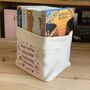 Black Coffee And Morally Grey Characters Book Basket – Small Canvas Storage For Spicy Paperback Reads, thumbnail 2 of 2