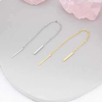 Sterling Silver Vertical Bar Ear Threader, 7 of 12