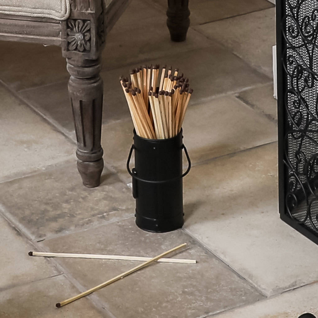 matte black fireside matches holder by dibor