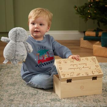 Personalised Merry Christmas Asset Wooden Keepsake Box Fsc®, 4 of 5
