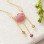 Pink Tourmaline Diamond Slice Pendant Necklace, thumbnail 1 of 9