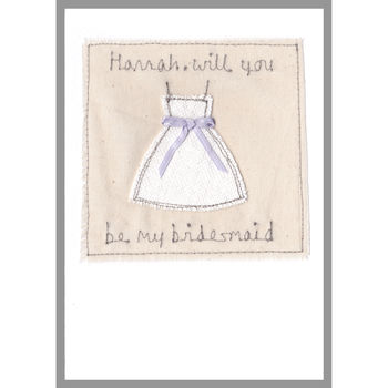 Personalised Bridesmaid Or Flower Girl Dress Card, 2 of 11