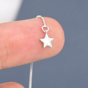 Moon And Star Threader Earrings Sterling Silver, 9 of 11