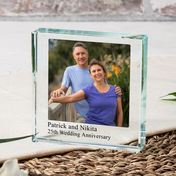 Personalised Anniversary Glass Token For Couple, 2 of 2