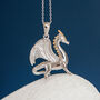 Mens Personalised Sterling Silver Dragon Necklace, thumbnail 1 of 10