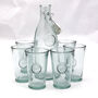 Recycled Glass Drink Set | Bottle /Carafe | Six Glasses, thumbnail 2 of 9