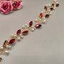 Red Crystal And Pearl Bridal Hair Vine, thumbnail 9 of 11