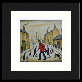 Framed ''Postman's Round' Print. Lowry Style, 2 of 4