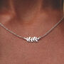 Leaf Family Initials Personalised Necklace In Silver Or Gold, thumbnail 6 of 6