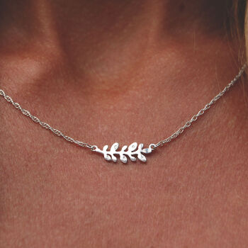 Leaf Family Initials Personalised Necklace In Silver Or Gold, 6 of 6