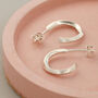 Sterling Silver Curved Small Hoop Earrings, thumbnail 7 of 11