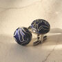 Rich Blue Japanese Silk Covered Cufflinks, thumbnail 3 of 6