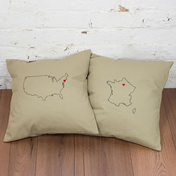 Two Personalised Map Cushion Covers, 2 of 6