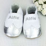 Personalised Metallic Christening Brogues Baby Shoes, thumbnail 1 of 8