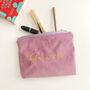 Personalised Corduroy Make Up Pouch Bags Lavender, thumbnail 4 of 6