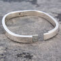 Polished Oval Sterling Silver Solid Bangle Bracelet, thumbnail 3 of 5