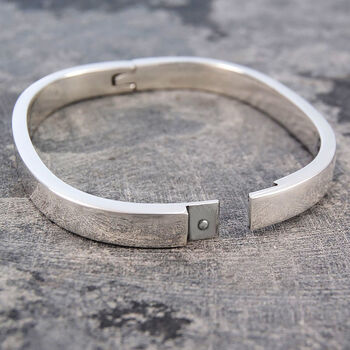 Polished Oval Sterling Silver Solid Bangle Bracelet, 3 of 5
