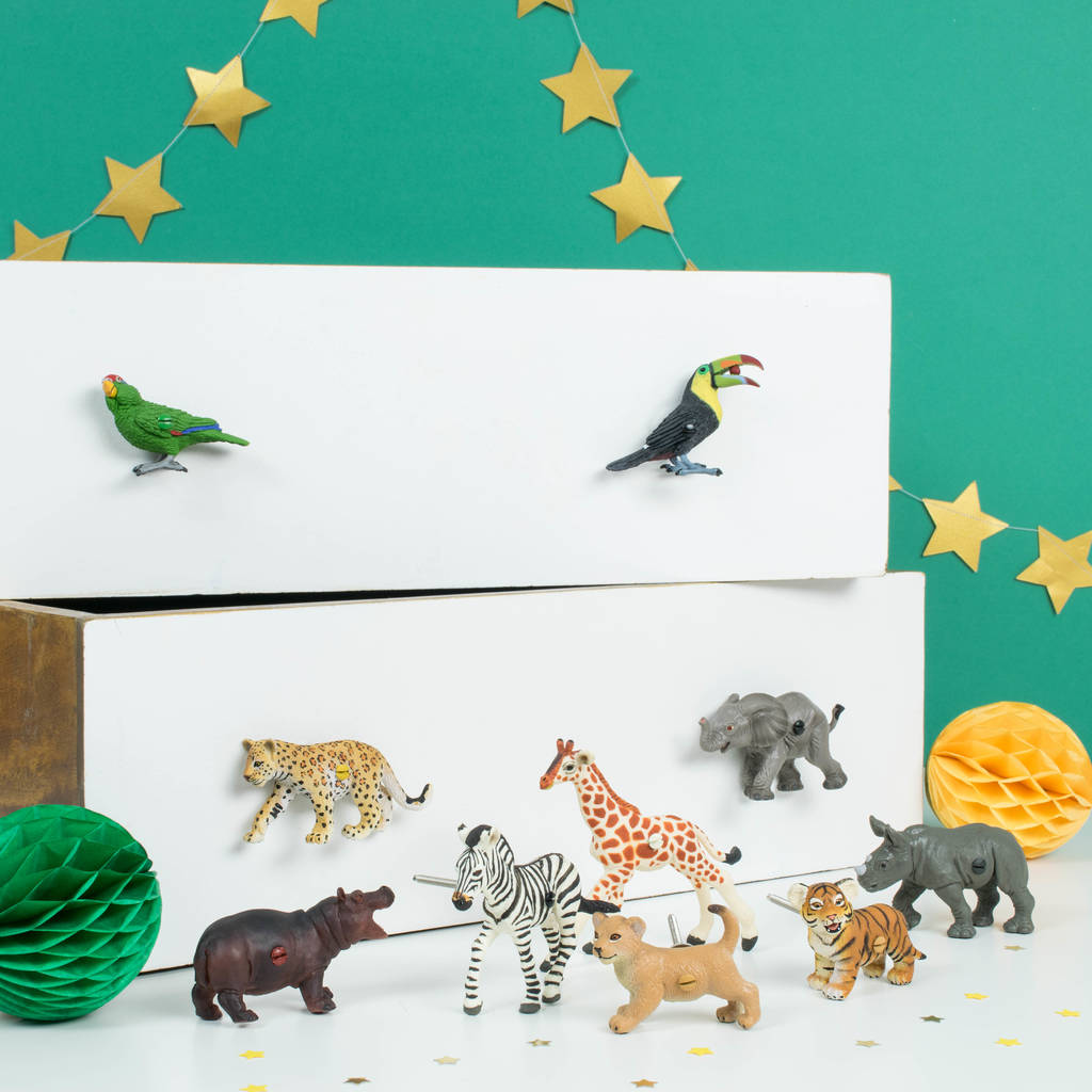 Safari Animal Door Knobs Set Of 10 By Candy Queen Designs