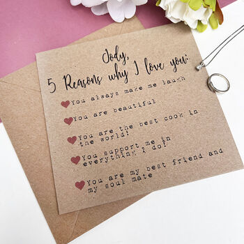 Five Reasons I Love You Valentine's Card, 4 of 4