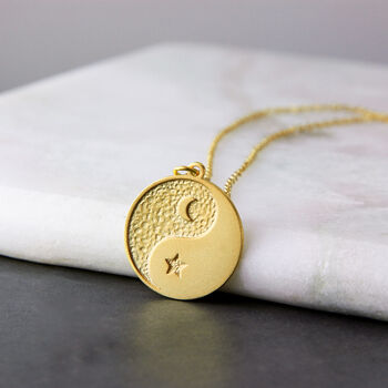 Sun And Moon Yinyang Vermeil Necklace, 4 of 7