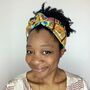 Patchwork African Print Turban Style Wired Headband, thumbnail 2 of 4