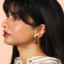 Purple Tortoiseshell Drop Earrings In Gold, thumbnail 3 of 3