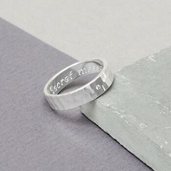 Sterling Silver Diamond Set Secret Message Ring, 3 of 8