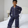 Personalised Dad And Child Navy Cotton Pyjama Set, thumbnail 8 of 8