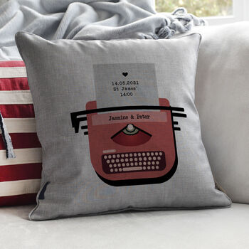 Personalised Retro Typewriter Message Cushion, 4 of 5