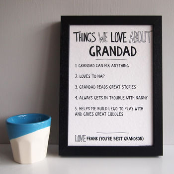 Personalised 'Things We Love About Auntie Uncle Print, 3 of 3