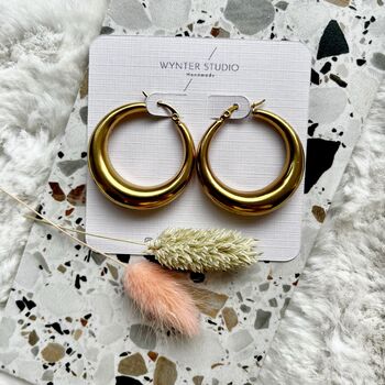 Chunky Dome Statement Hoop Earrings, 3 of 3