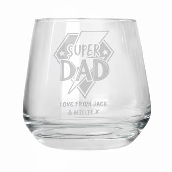 Whisky Gifts Personalised Super Dad Whisky Glass, 3 of 5